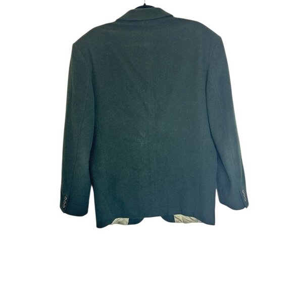 Vintage Wool Cashmere Blazer 40R Dark Green Made in Canada Quiet Luxury Academia - Picture 3 of 6